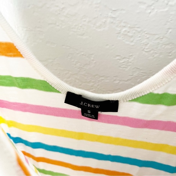 J. Crew Dress Women's Small Rainbow Stripe Scoop Neck Side Slit AL057 - Picture 4 of 9